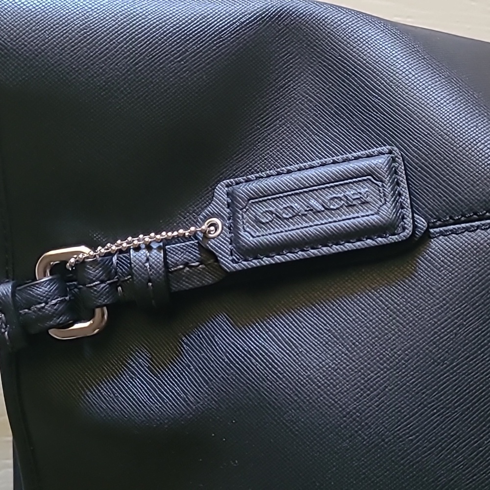 Like New Coach Black Peyton Leather Zip Top Tote - Picture 3 of 9